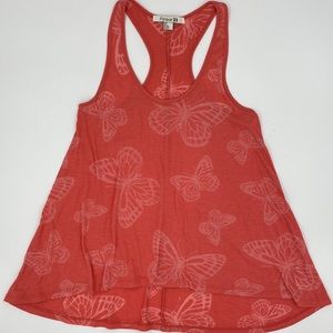 Forever 21 Racerback Pink Butterfly Top